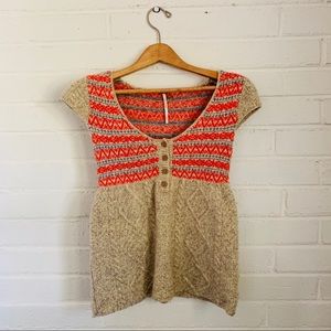 FREE PEOPLE Short Sleeve Sweater